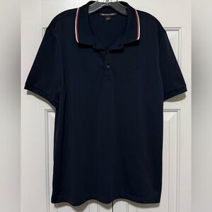 Michael Kors Mens Large Blue Polyester Polo Shirt. Chest: 23” Back Length: 29”